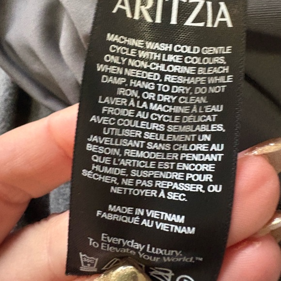 Wilfred | Aritzia Ponteflex Isla bubble Skirt charcoal gray stretch waist small - Picture 6 of 9